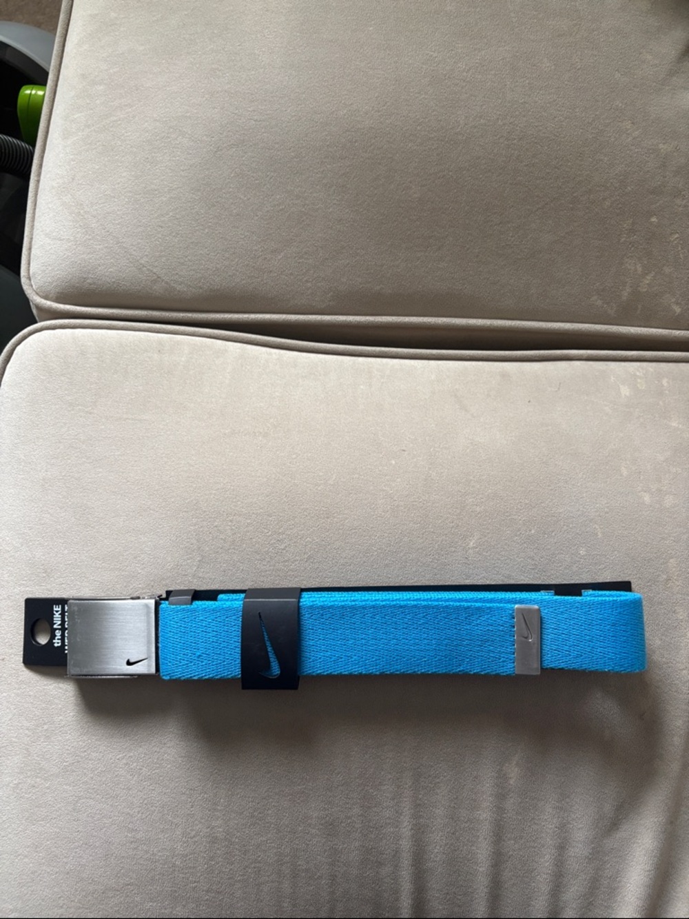 Nike Bright Blue Webbing Belt with Matte Metal Buckle